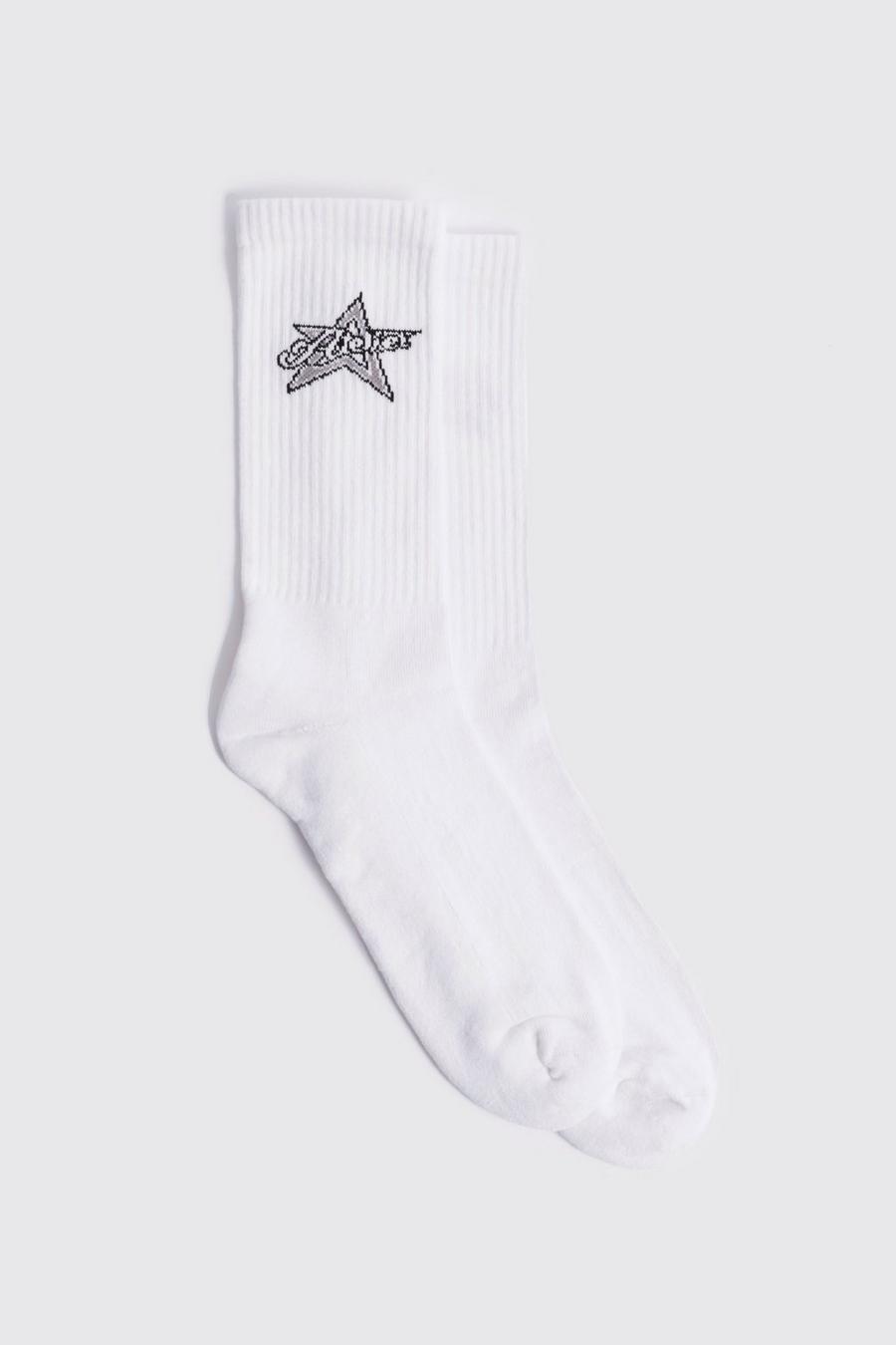 White Jacquard Atelier Star Sock image number 1
