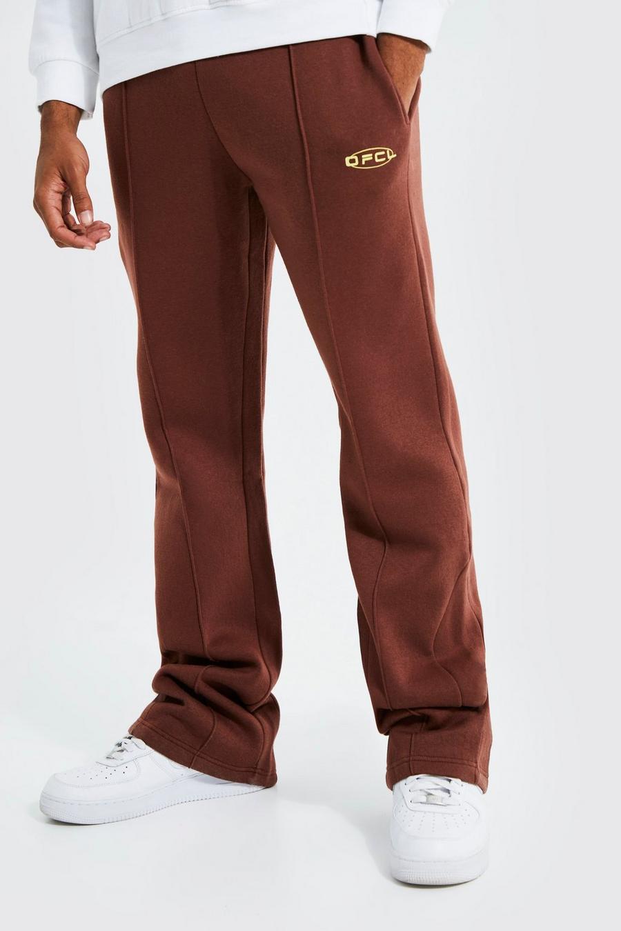 Chocolate Man Slim Stacked Flare Pintuck Jogger image number 1