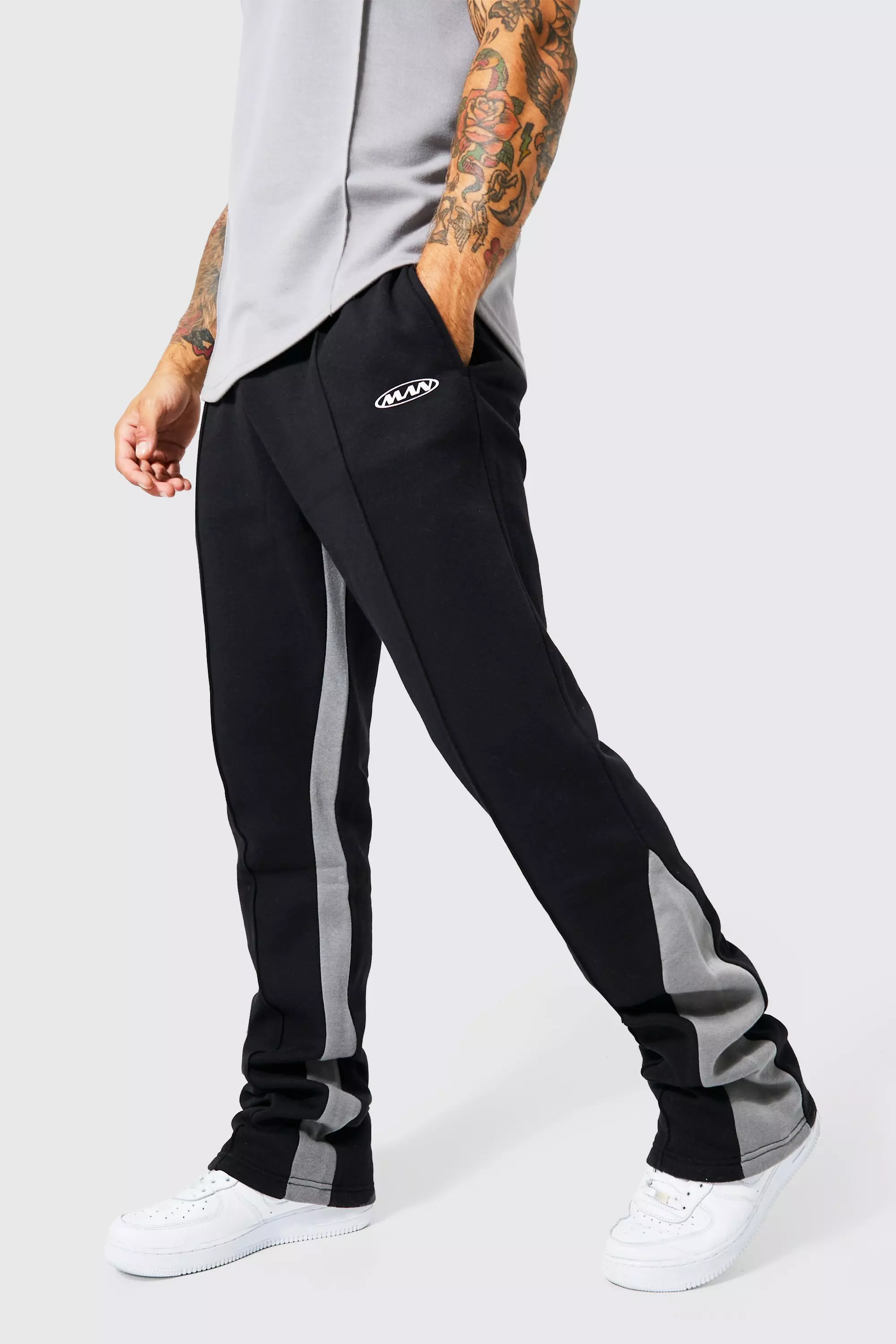 Flare Sweat Pants Men Puff Printing Tracksuit Sweatpants Hoodie