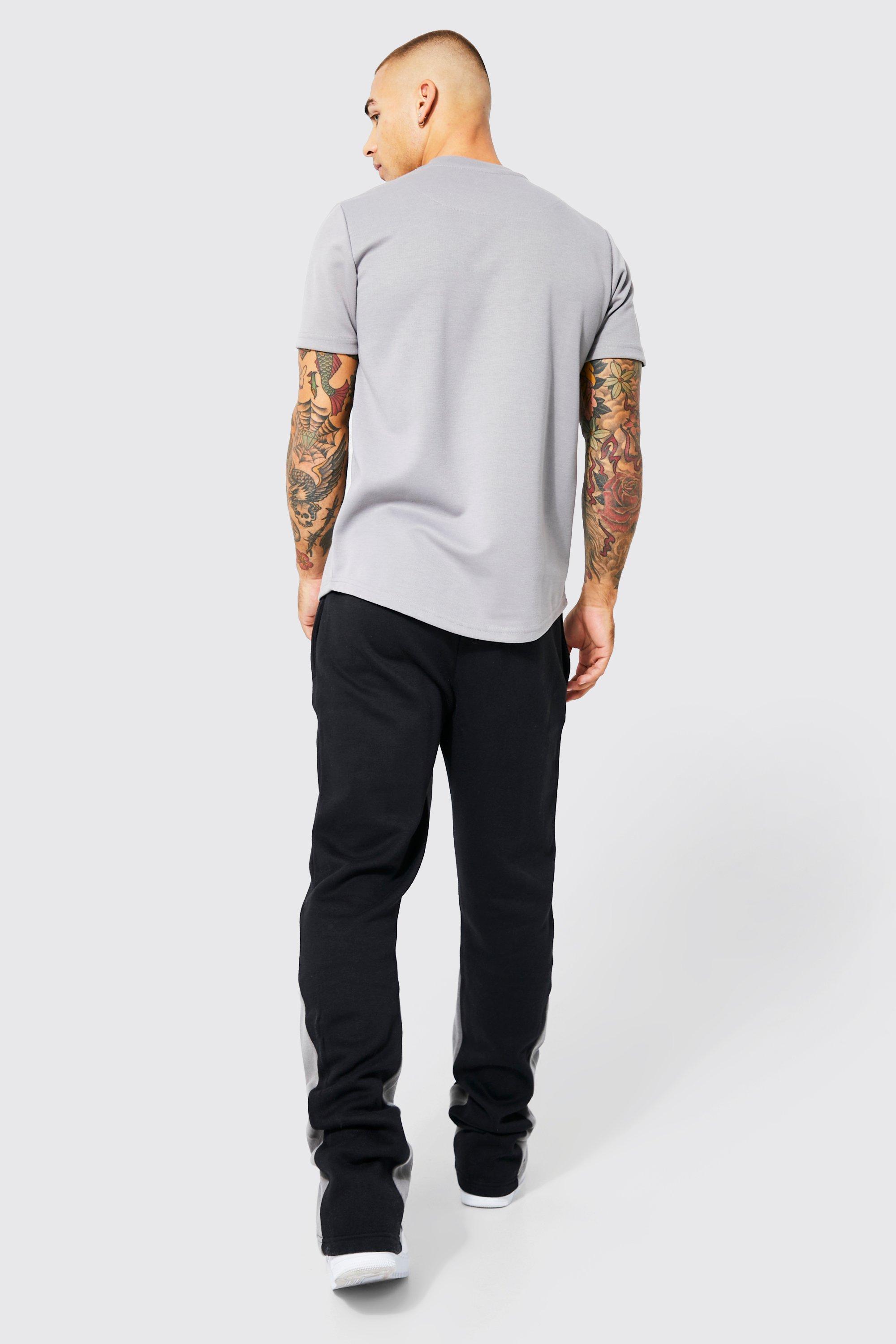 Man Slim Stacked Flare Contrast Gusset Jogger