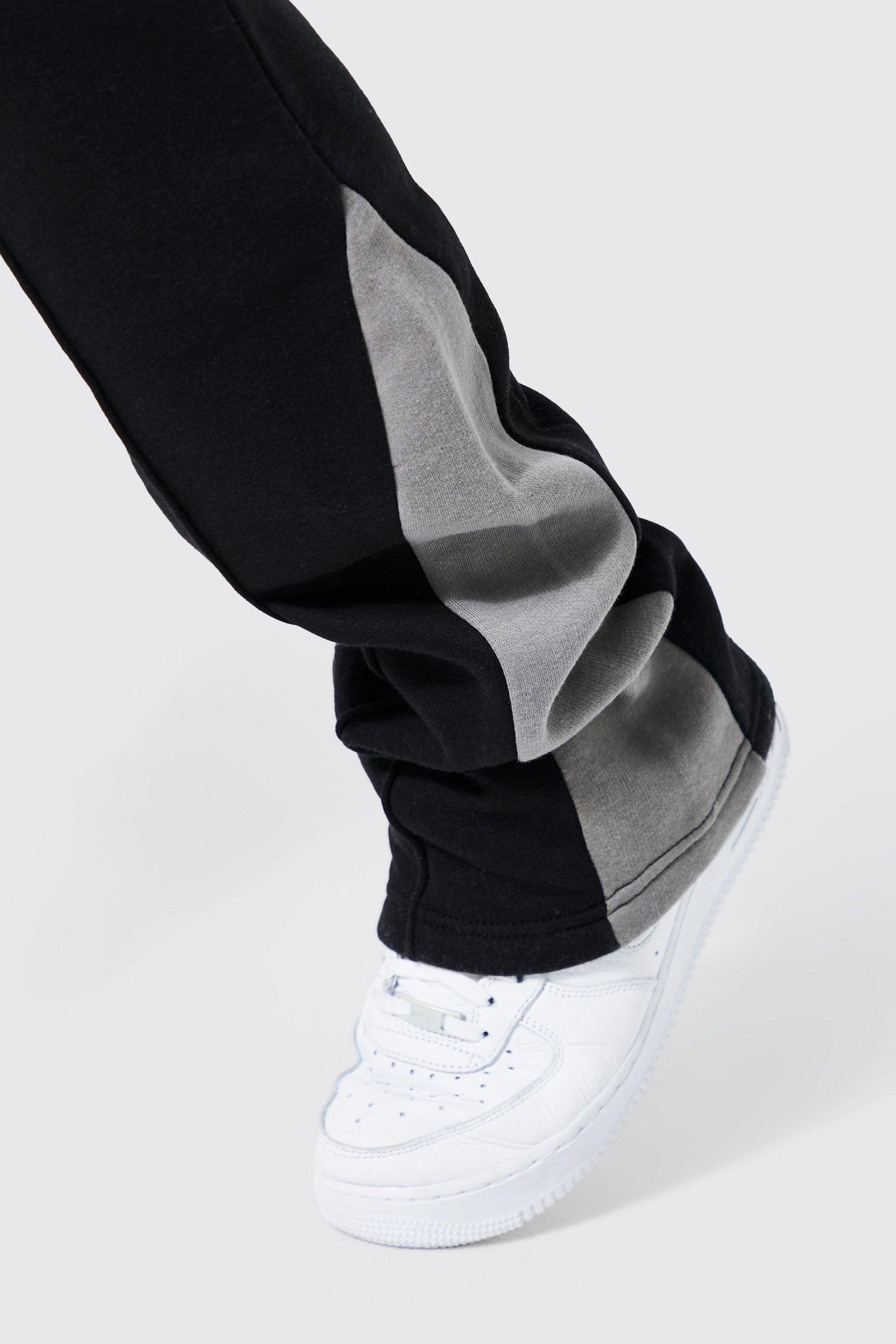 Man Slim Stacked Flare Contrast Gusset Jogger | boohooMAN USA