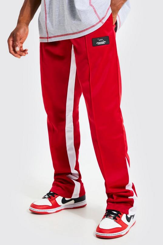 Man Slim Stacked Flare Contrast Gusset Jogger | boohooMAN USA