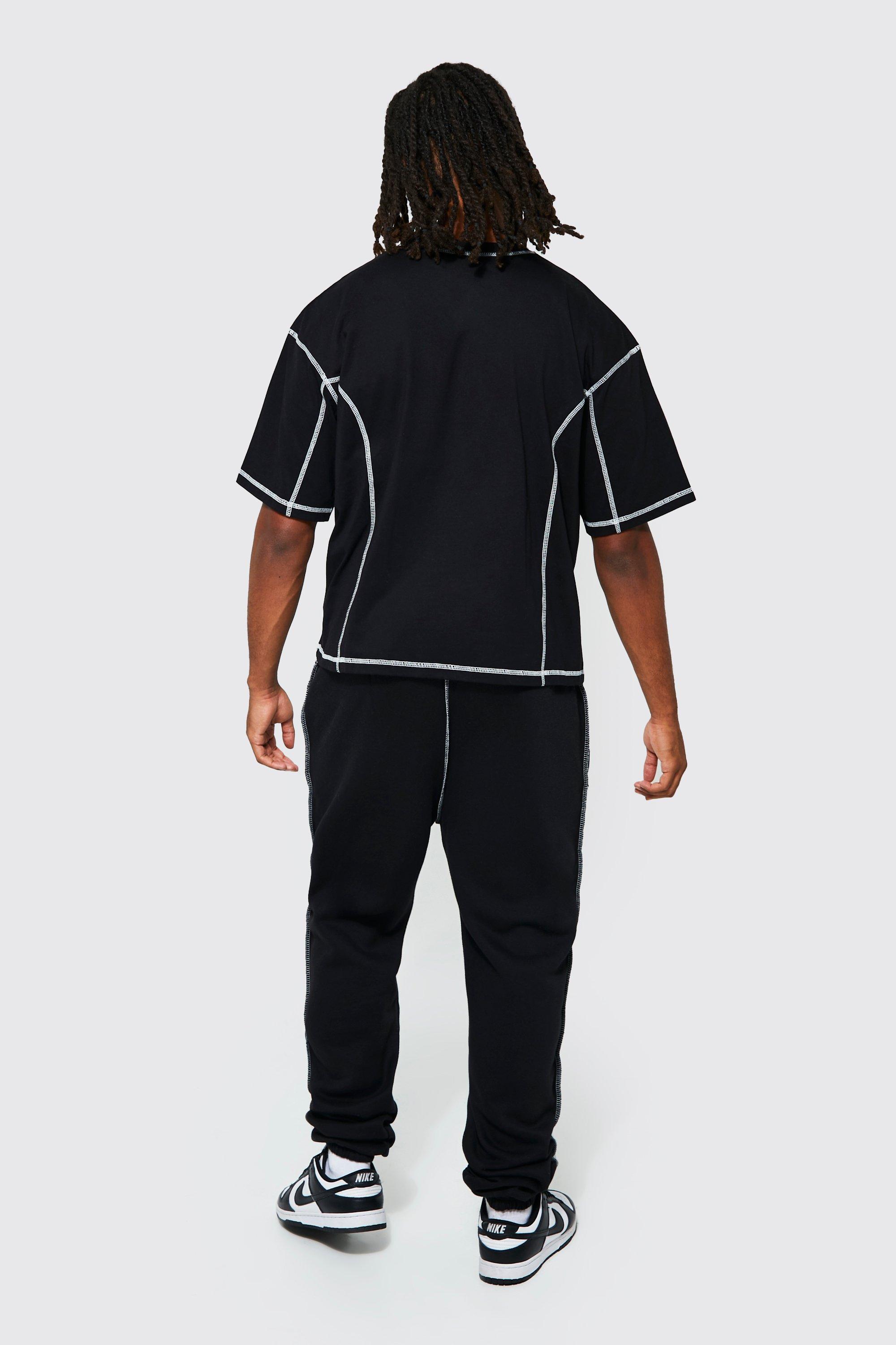 Oversized Boxy Contrast Stitch T-shirt | boohoo IL Oversized Boxy Contrast Stitch T-shirt | boohoo IL