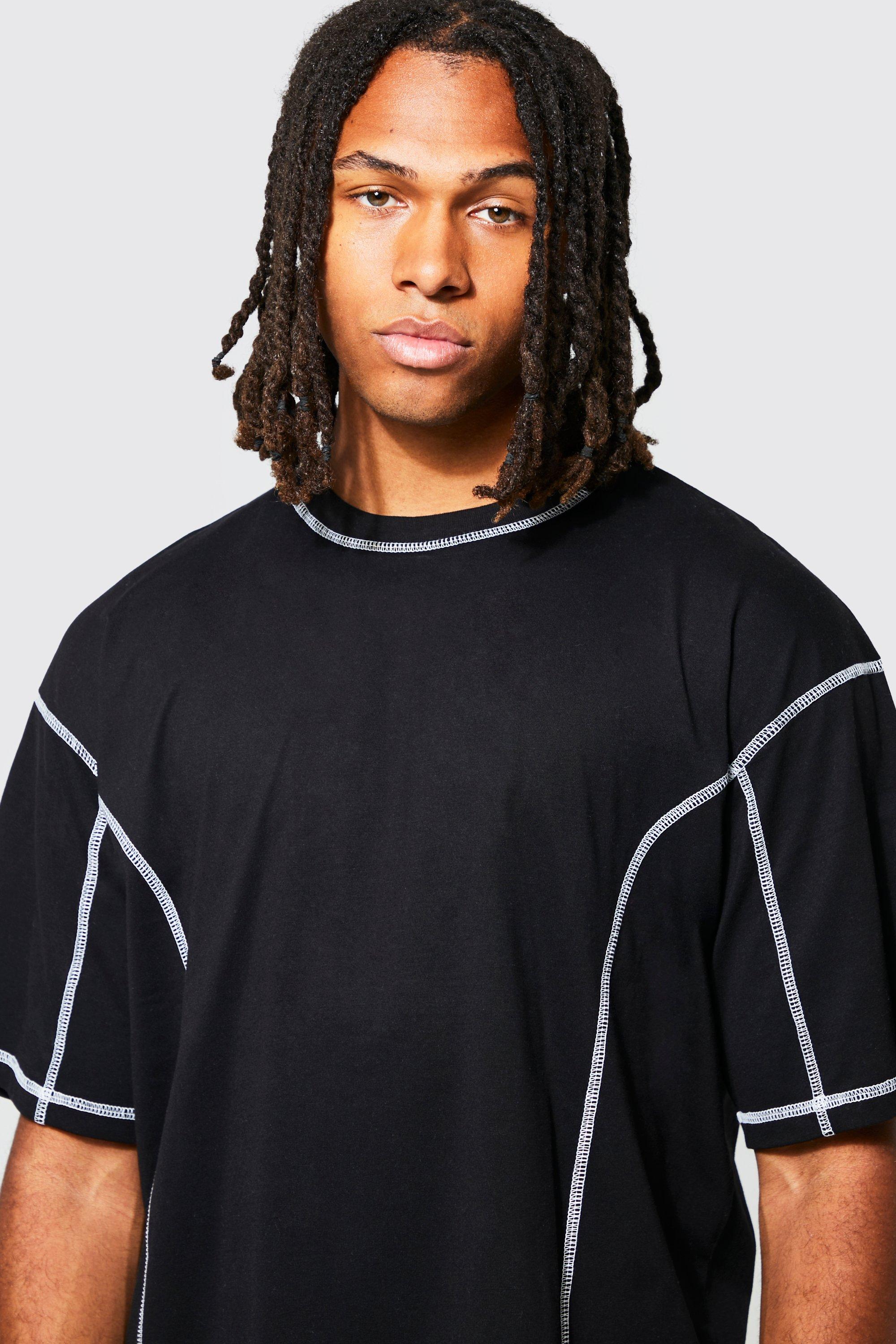 Oversized Boxy Contrast Stitch T-shirt