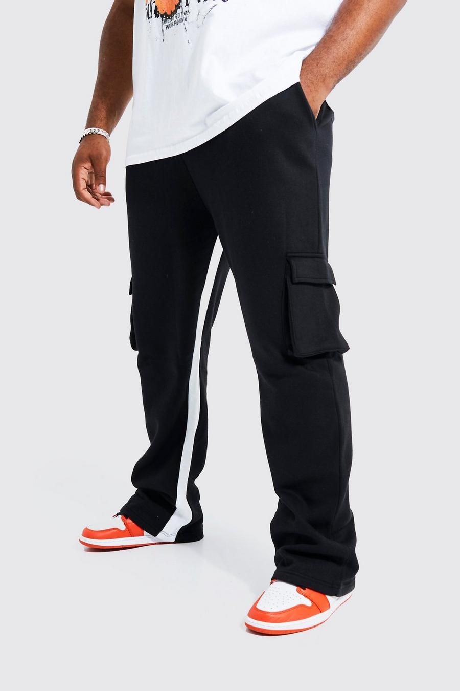 Pantalón deportivo Plus Regular cargo con panel y refuerzo, Black image number 1