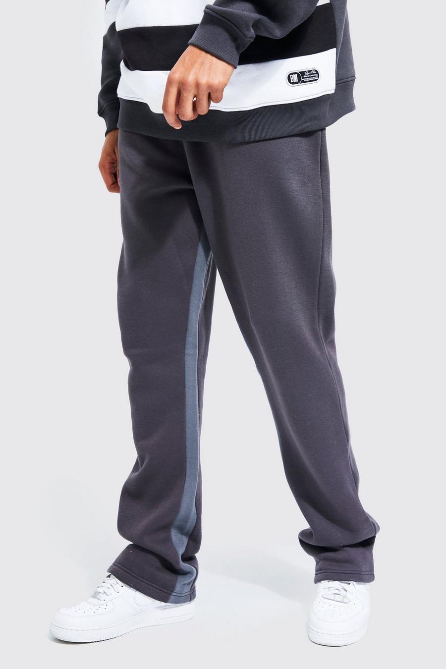 Pantalón deportivo Tall Regular con panel y refuerzo, Charcoal gris