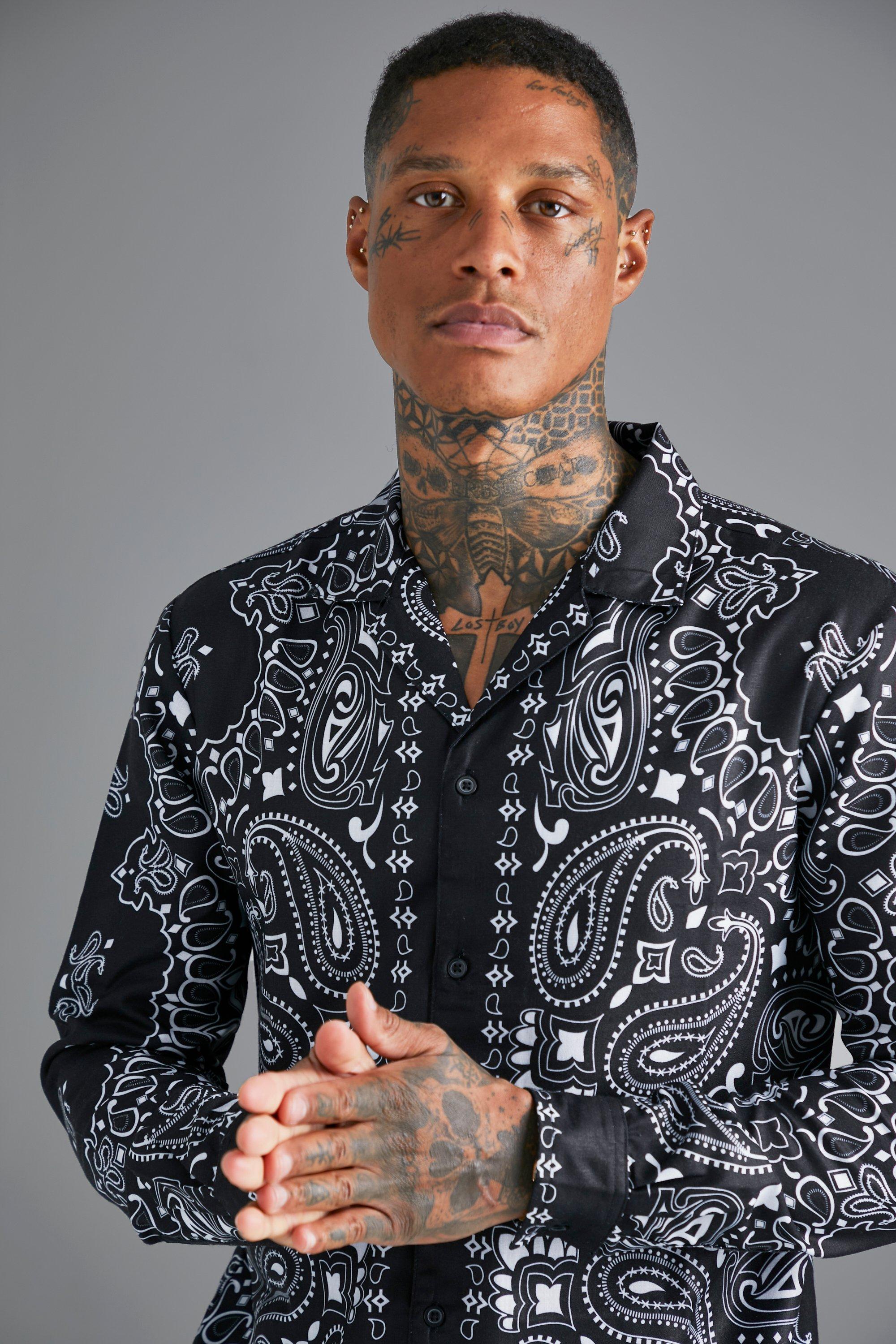 Long Sleeve Bandana Slub Shirt