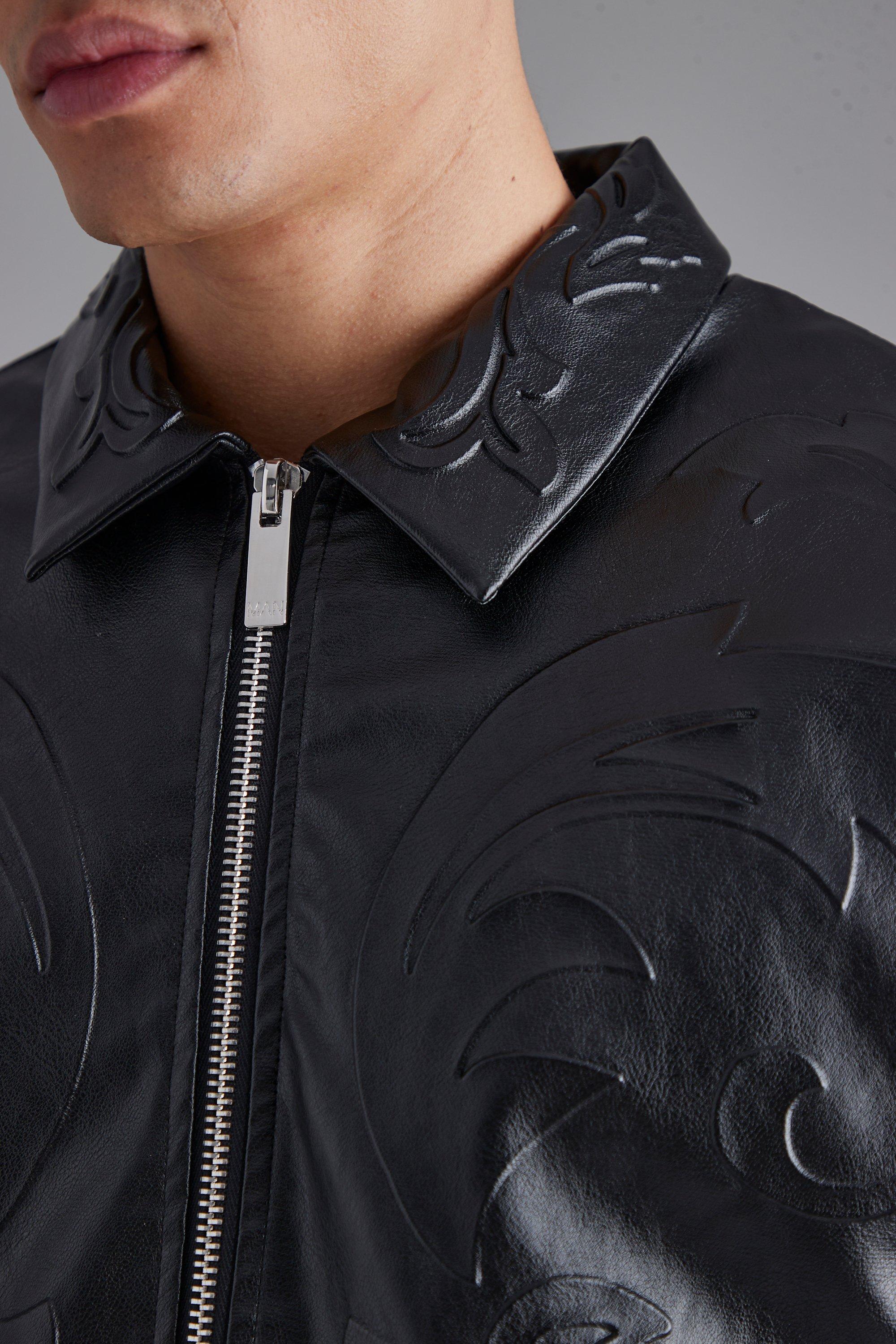 Logo embossed shop bomber jacket