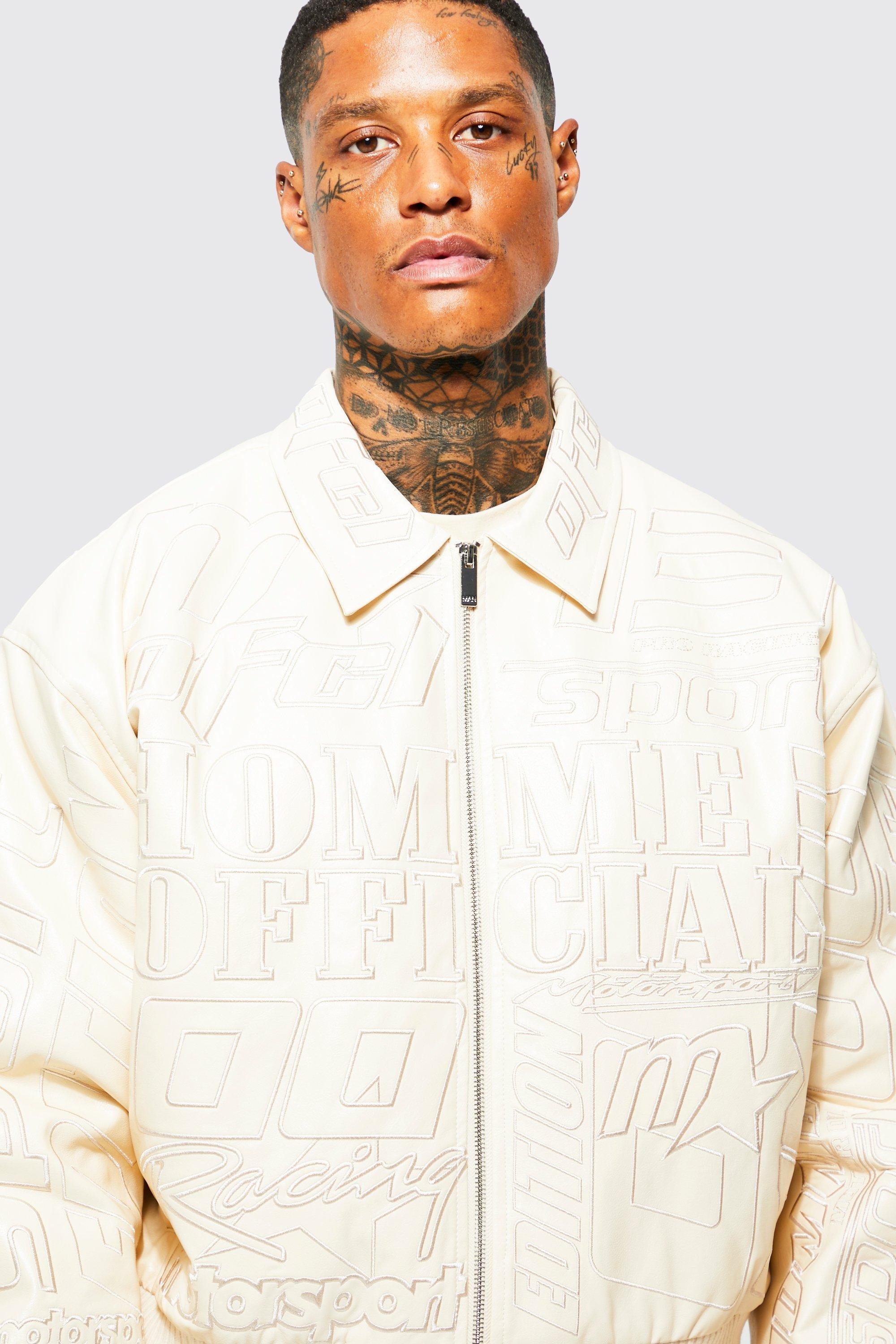 Pu Embroidered Moto Jacket boohoo USA