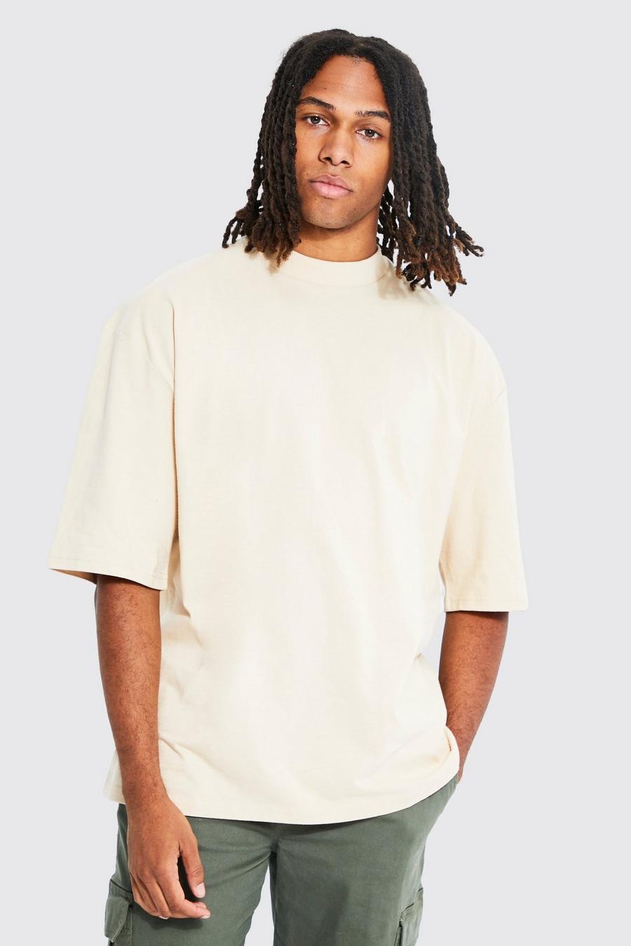 Sand beige Oversized Heavyweight Half Sleeve T-shirt