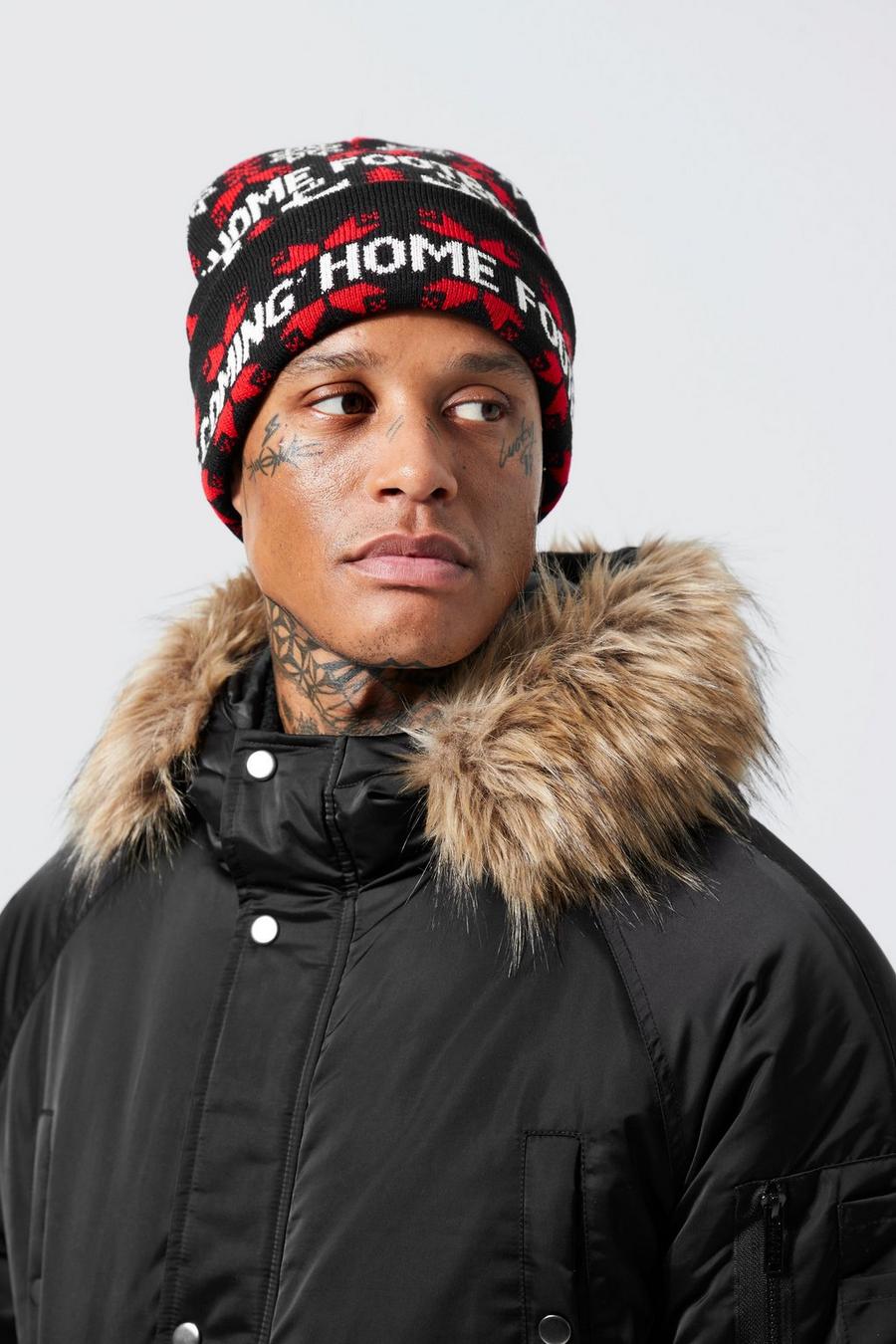 Black It's Coming Home Christmas Beanie image number 1