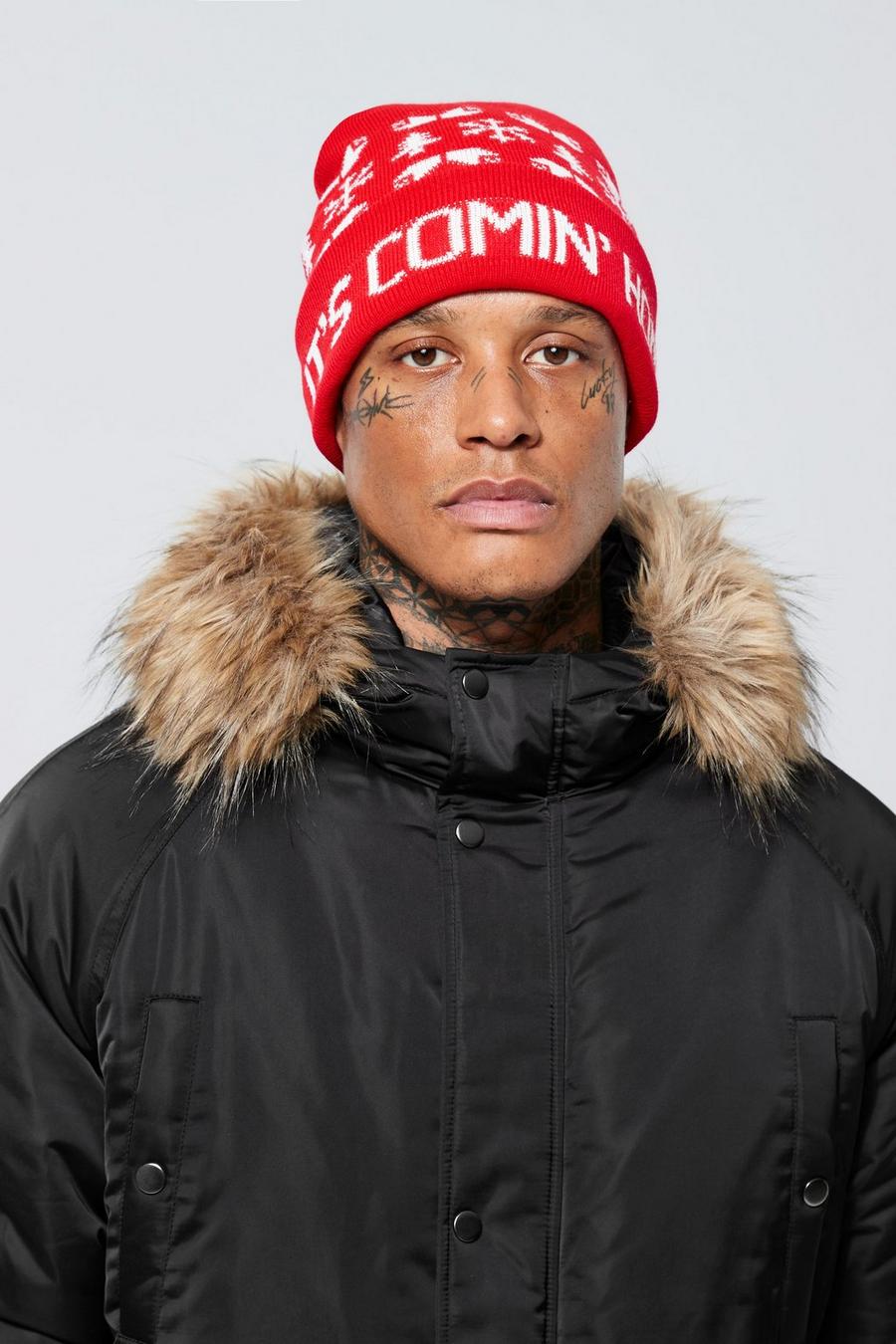 Red rouge It's Coming Home Beanie image number 1