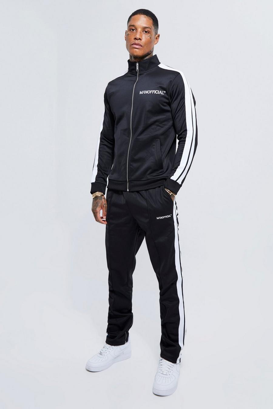 Man Official Tricot Funnel Neck Tracksuit | boohoo