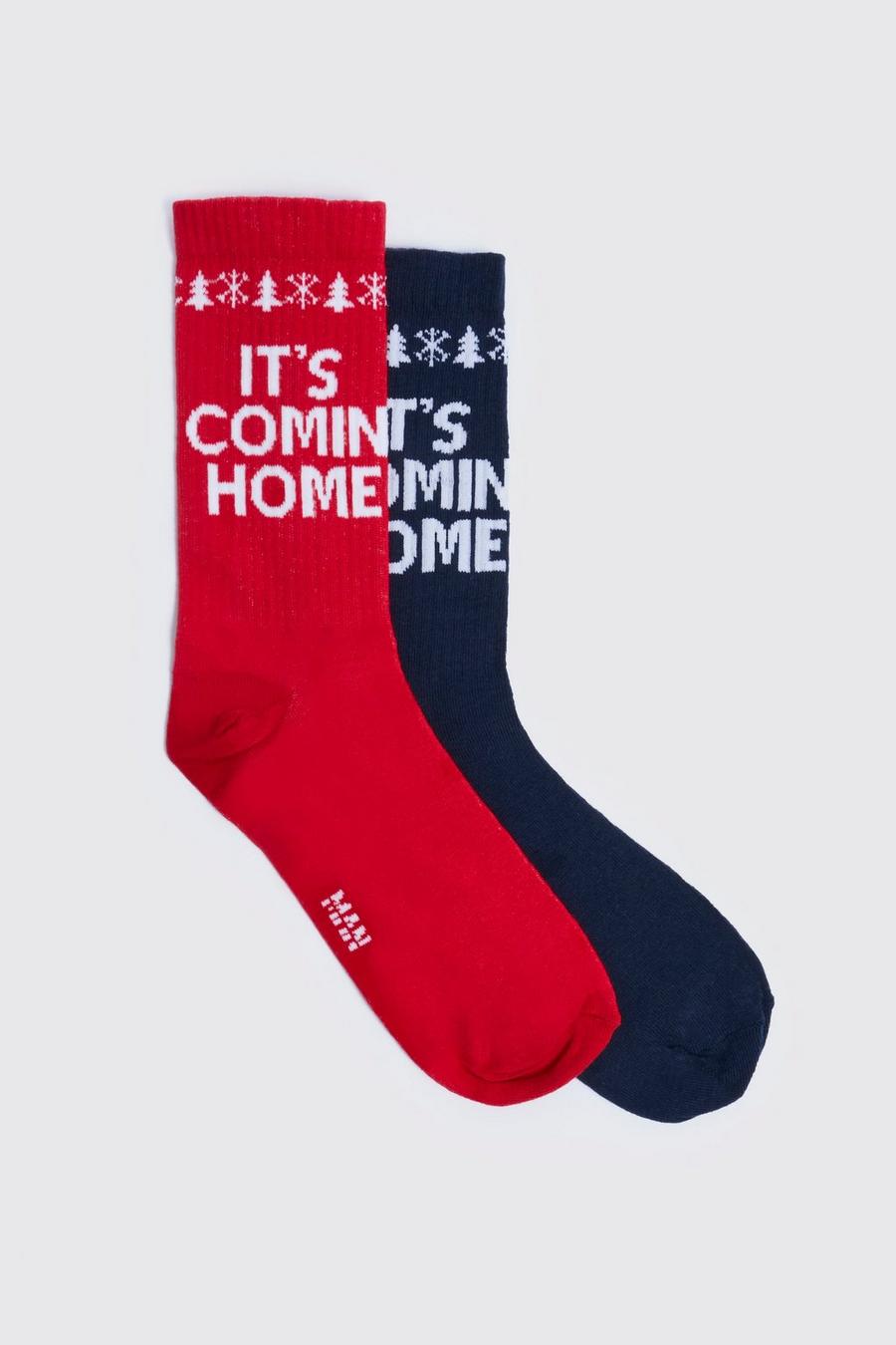 Multi 2 Pack It's Coming Home Socks image number 1