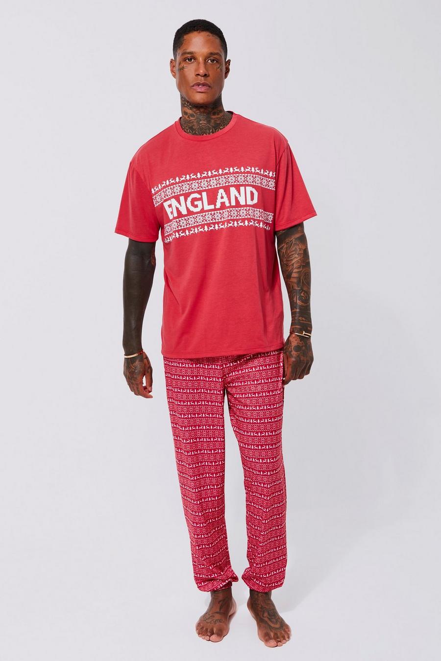 Red England Jogger Loungewear Set image number 1