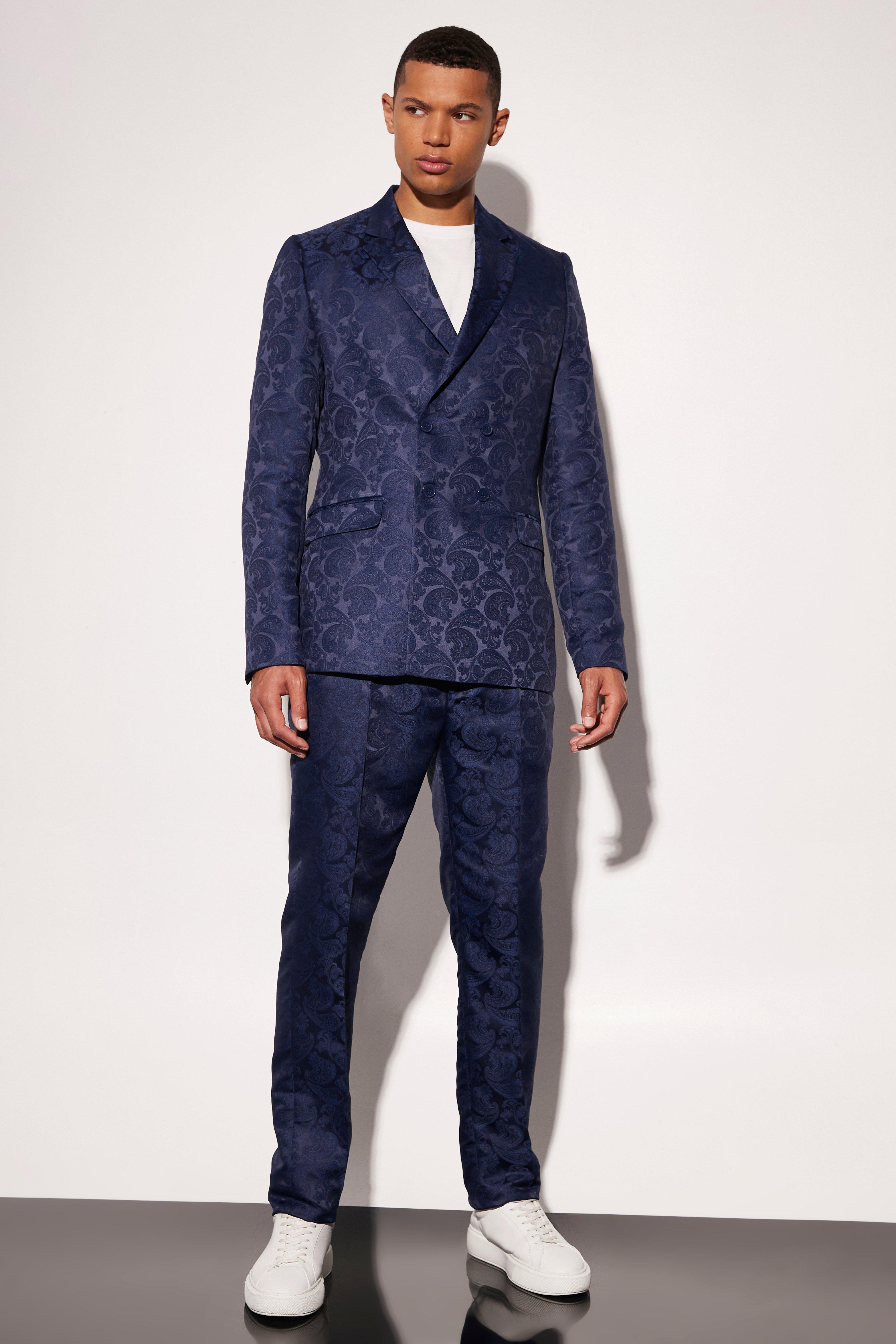 Tall Slim Paisley Jacquard Suit Trouser