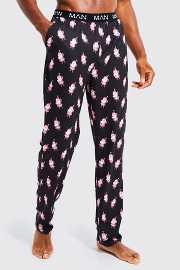 Man Novelty Santa Christmas Lounge Sweatpants black