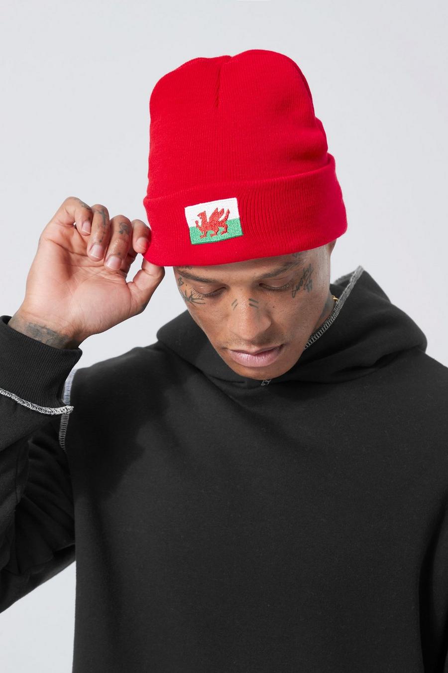 Red Wales Knitted Beanie image number 1