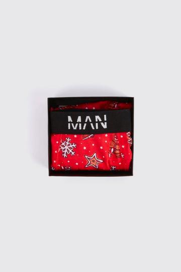 Red Christmas Gingerbread Printed Trunks