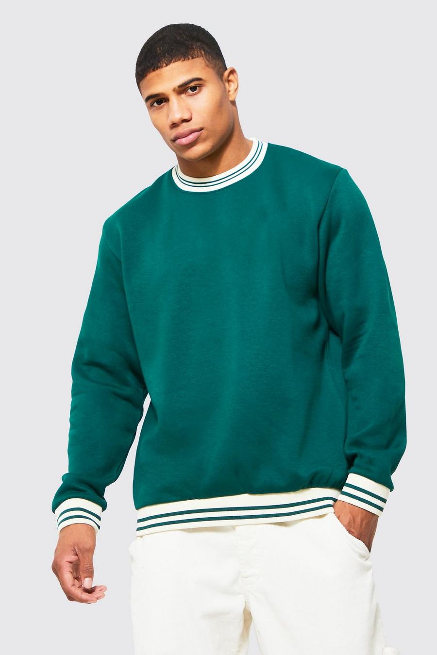 Green grön Sport Rib Sweatshirt