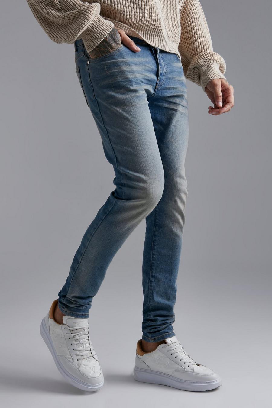 Vintage blue  Skinny Stretch Stacked Jeans image number 1