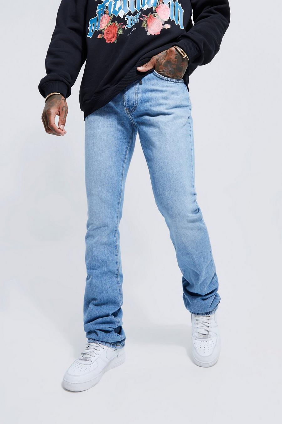 Men's Skinny Stacked Flare Jeans | Boohoo UK