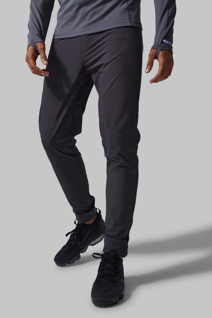 Schmale Man Active Jogginghose mit reflektierendem Klettverschluss, Charcoal gris
