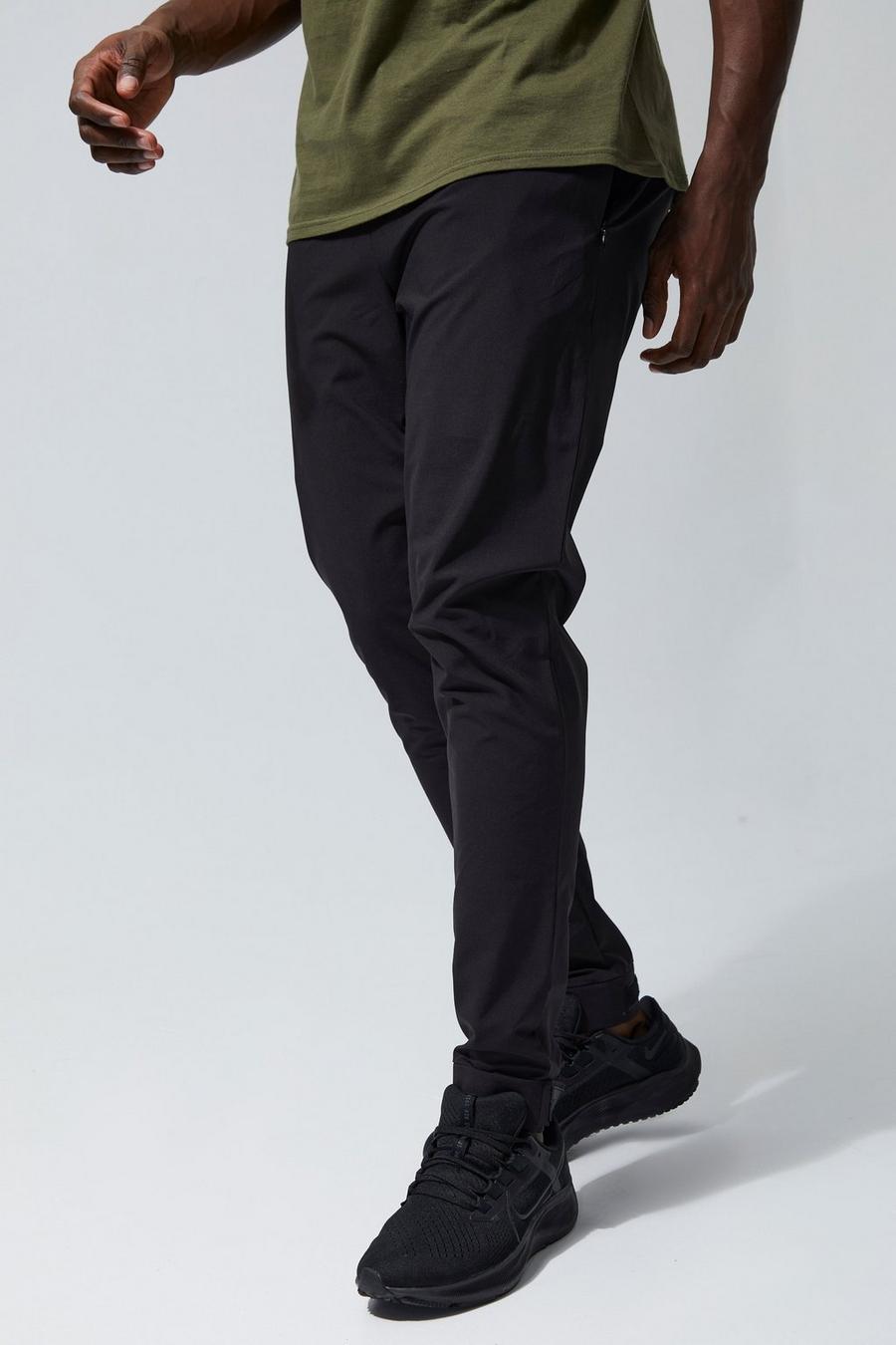 Pantaloni tuta affusolati Man Active riflettenti in velcro, Black nero