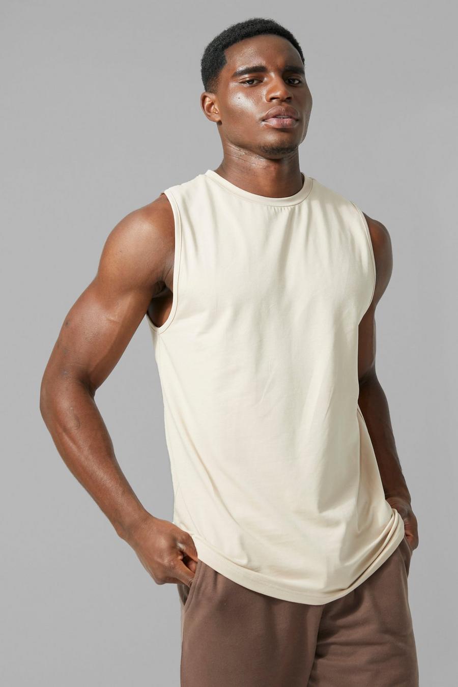 Taupe Man Active Tank Top image number 1