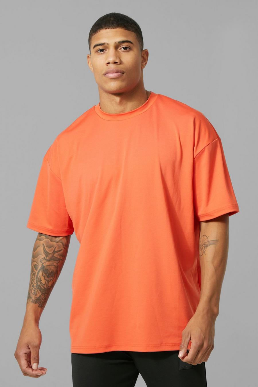 Orange Man Active Gym Oversized Performance T-shirt image number 1