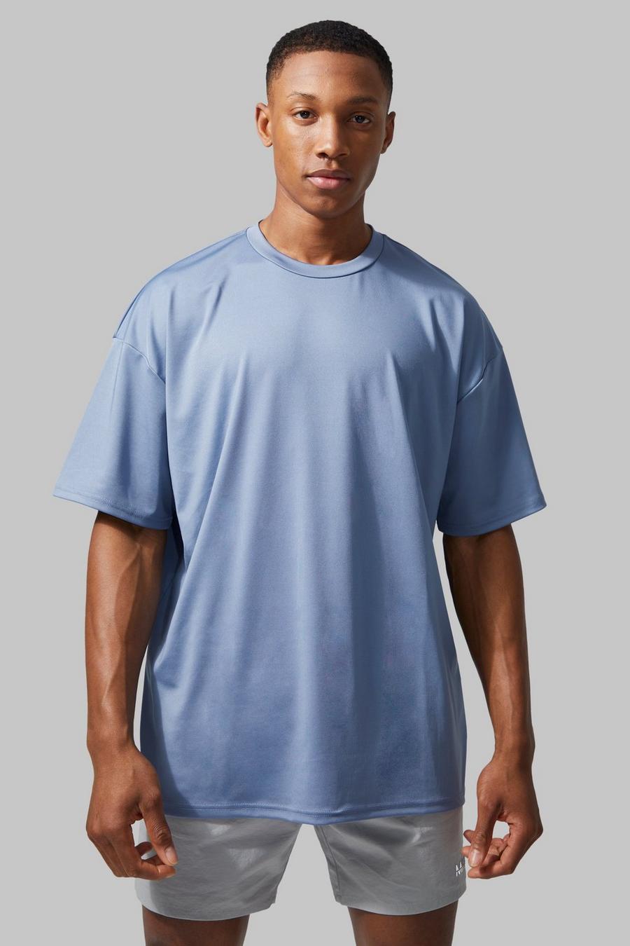 Dusty blue Man Active Gym Oversized Performance T-shirt image number 1