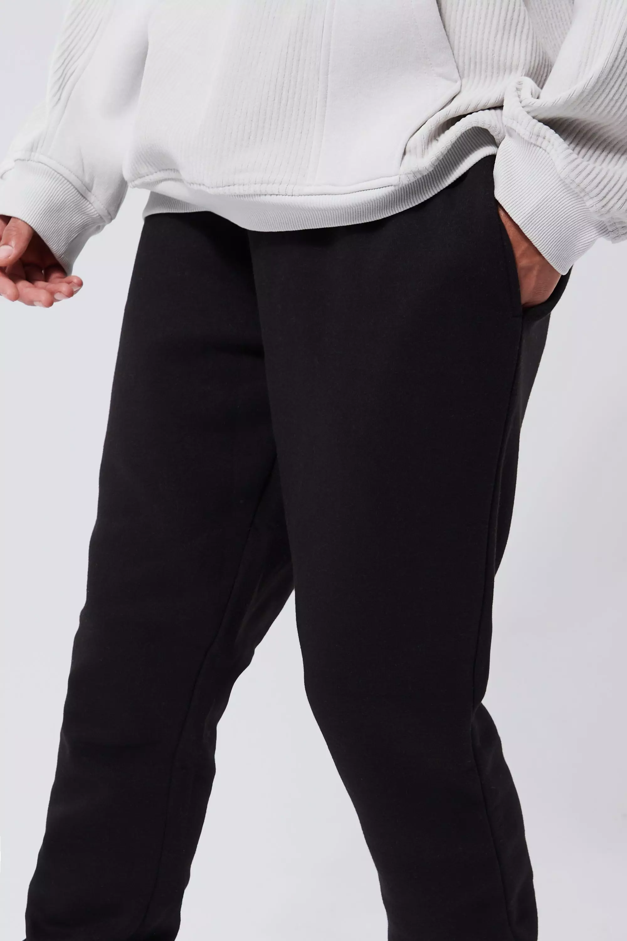 Black joggers tight discount fit