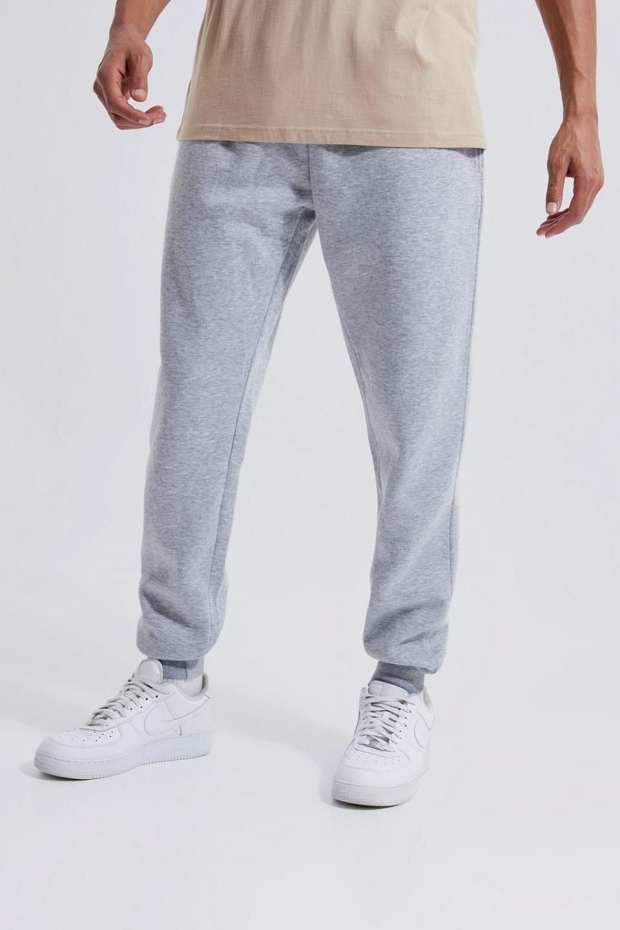 סלע אפור grey מכנסי טרנינג בייסיק בגזרה רגילה, לגברים גבוהים