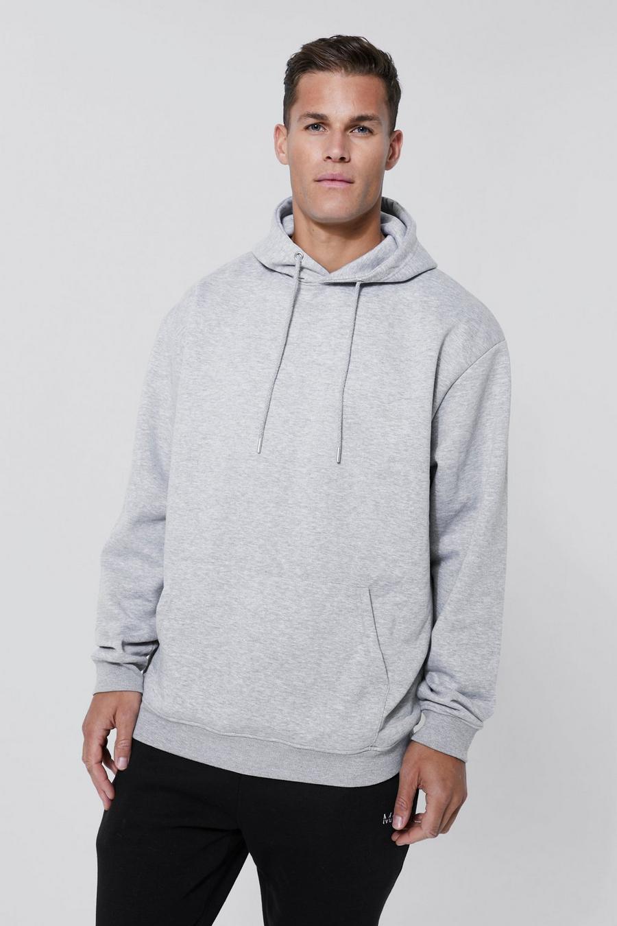 Grey marl Tall Basic Oversized Over The Head Hoodie image number 1