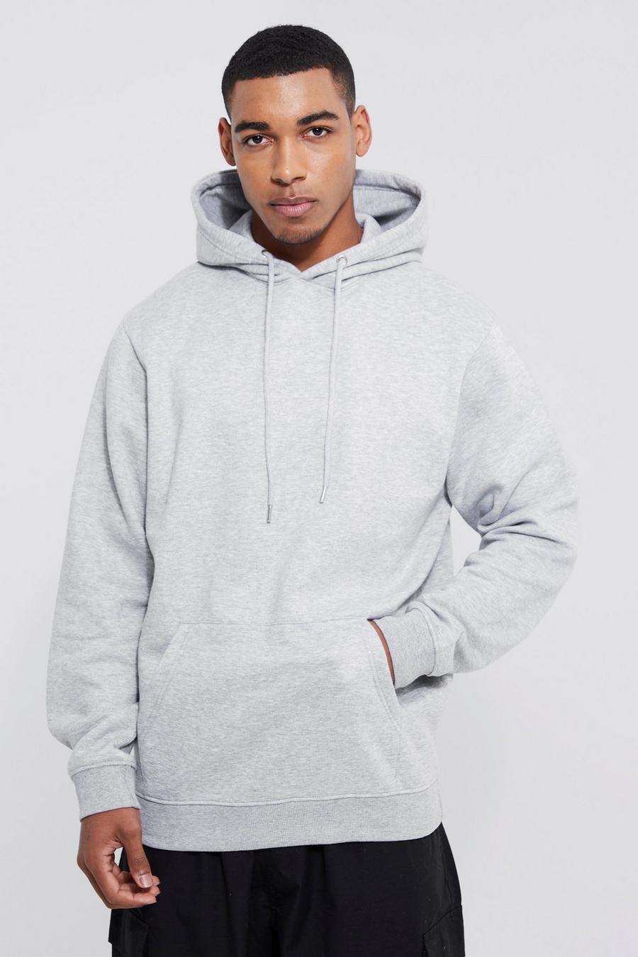 Grey marl Tall Basic Over The Head Hoodie image number 1