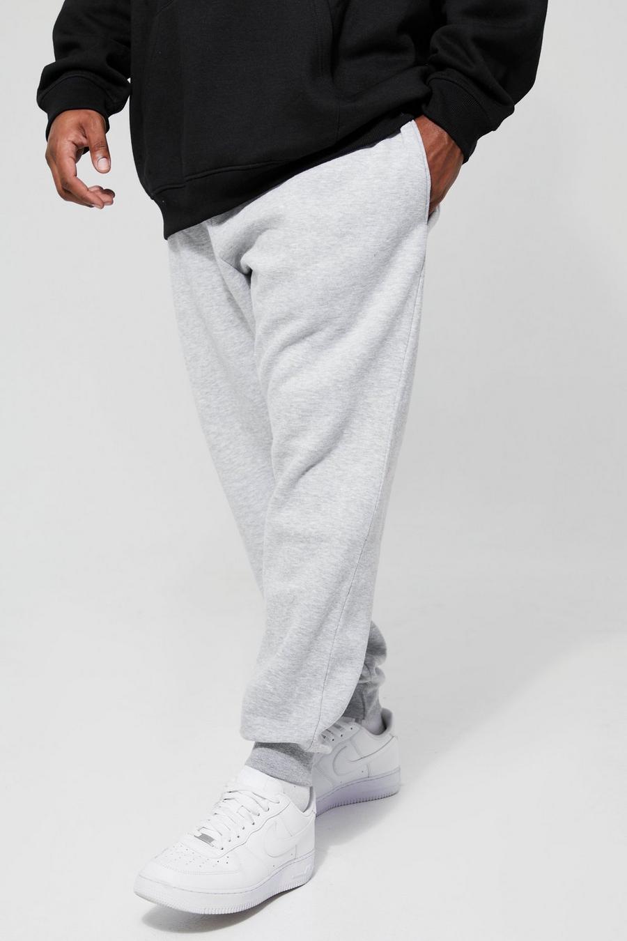 Pantalón deportivo Plus básico ajustado, Grey marl gris