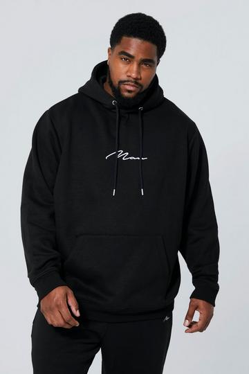 Black Plus Basic Over The Head Man Sig Hoodie