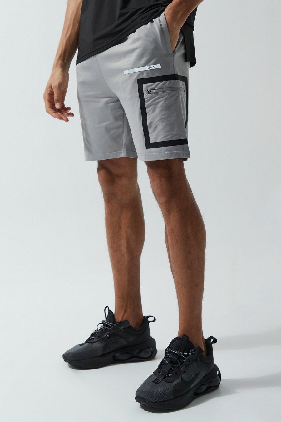 Tall Man Active Performance Cargo-Shorts, Grey