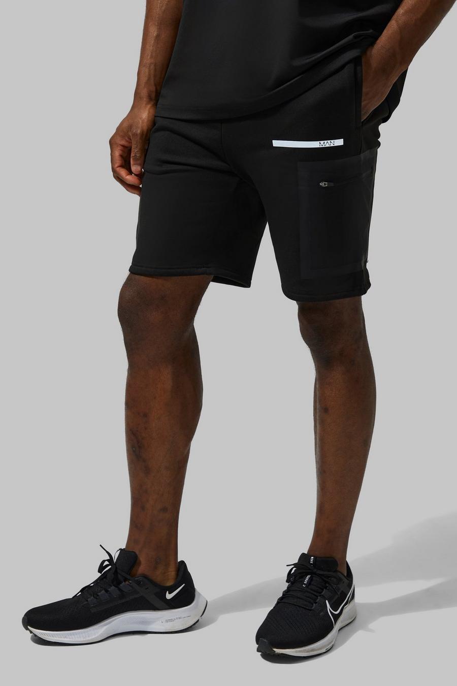 Black svart Tall Man Active Performance Cargo Shorts