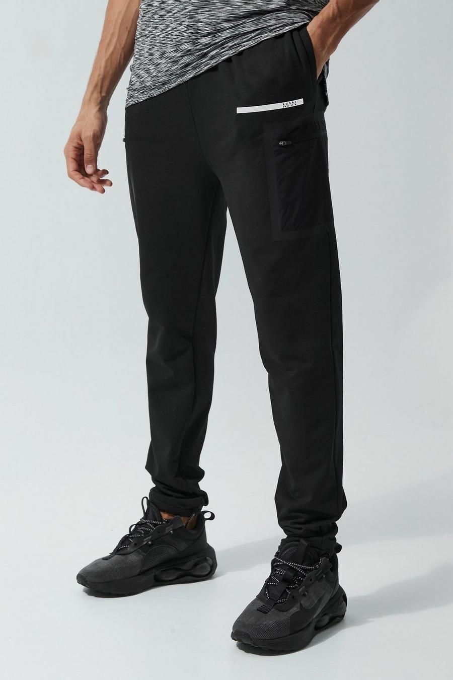 Black Tall Man Active Performance Cargo Joggers image number 1