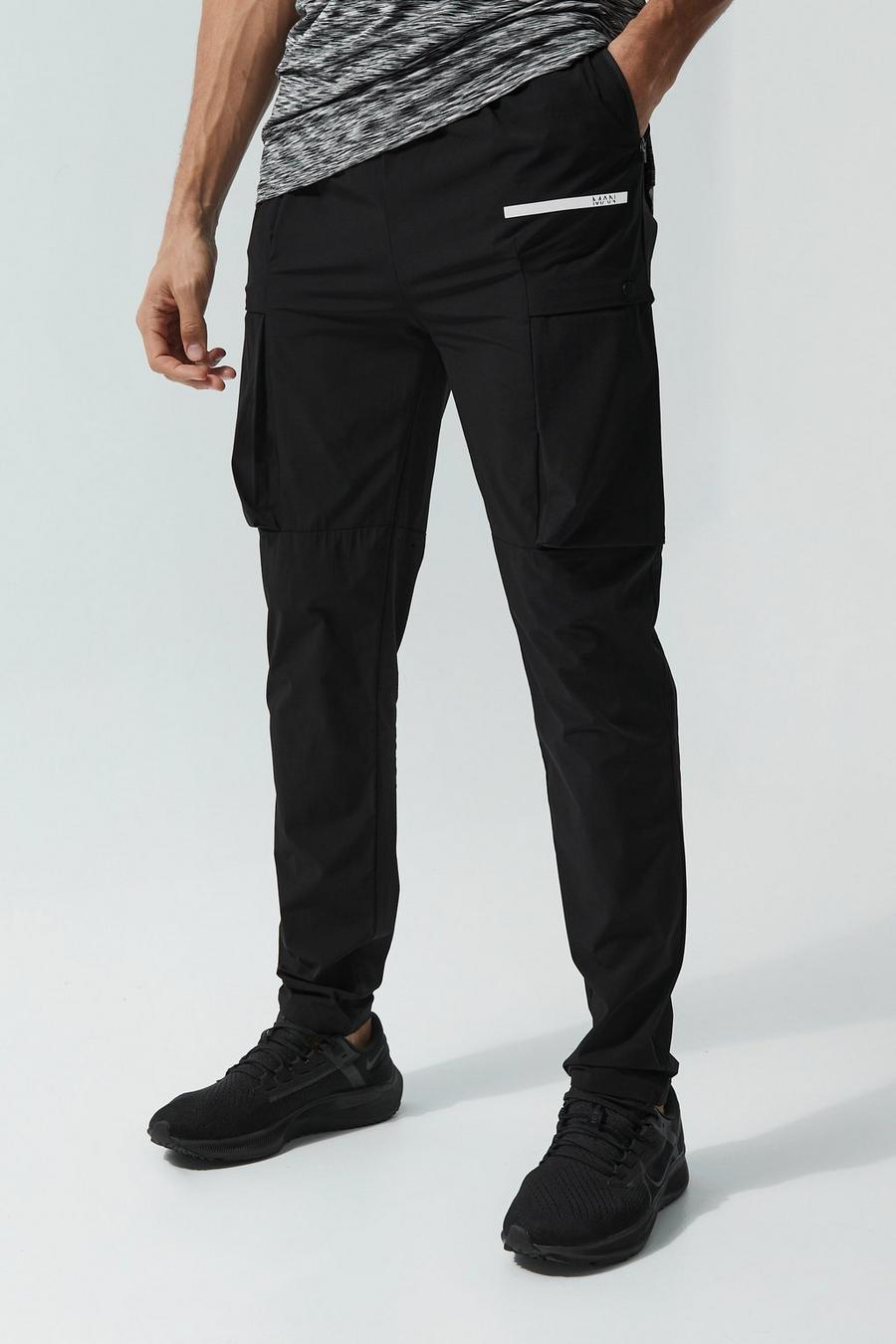 Black Tall Man Active Perforated Cargo Pants image number 1