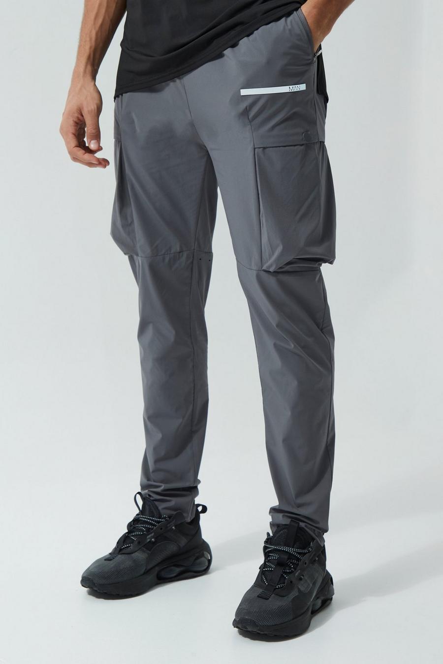 Charcoal Tall Man Active Perforated Cargo Pants image number 1