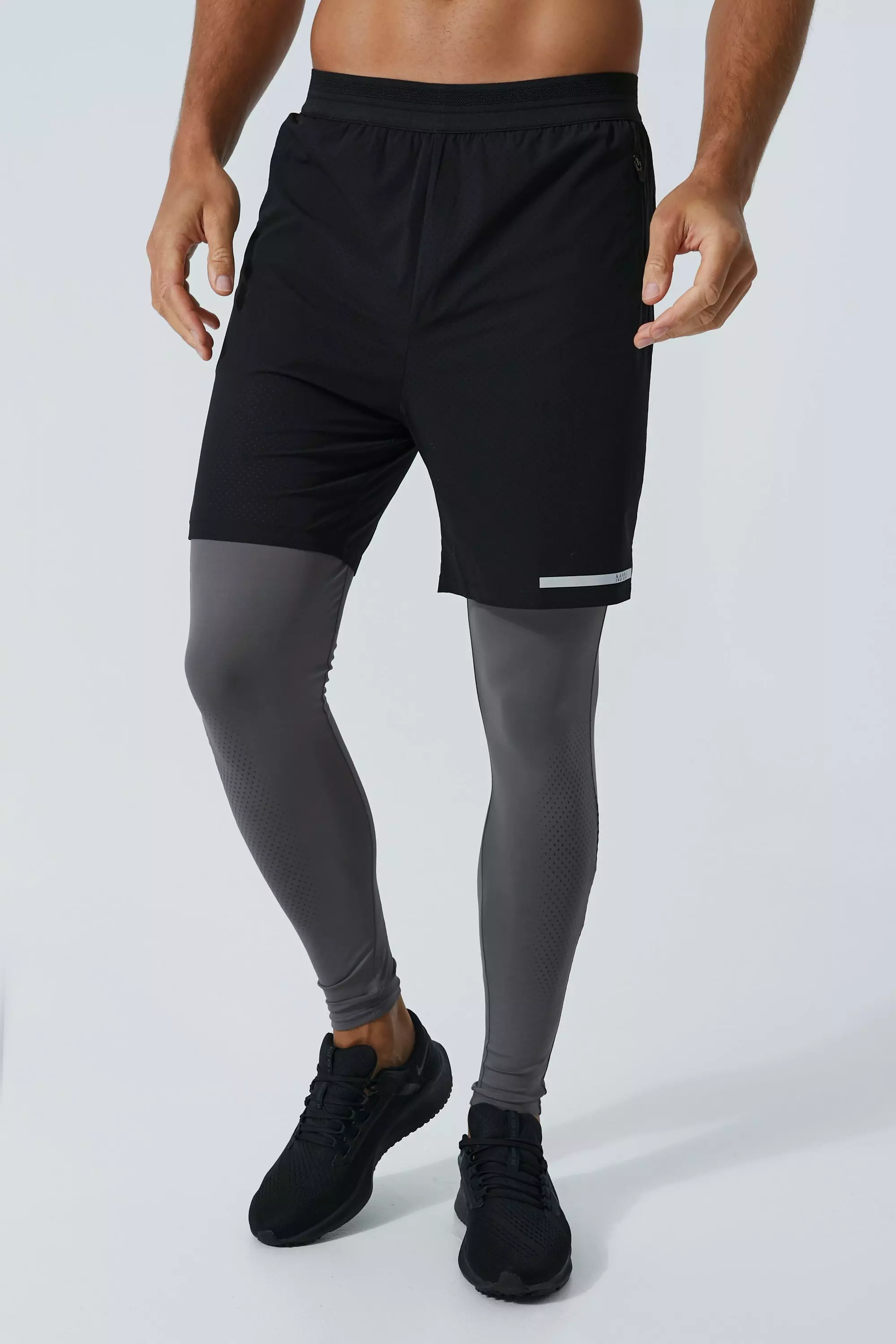 Black Tall Man Active Performance 2 In 1 Leggings alternative image