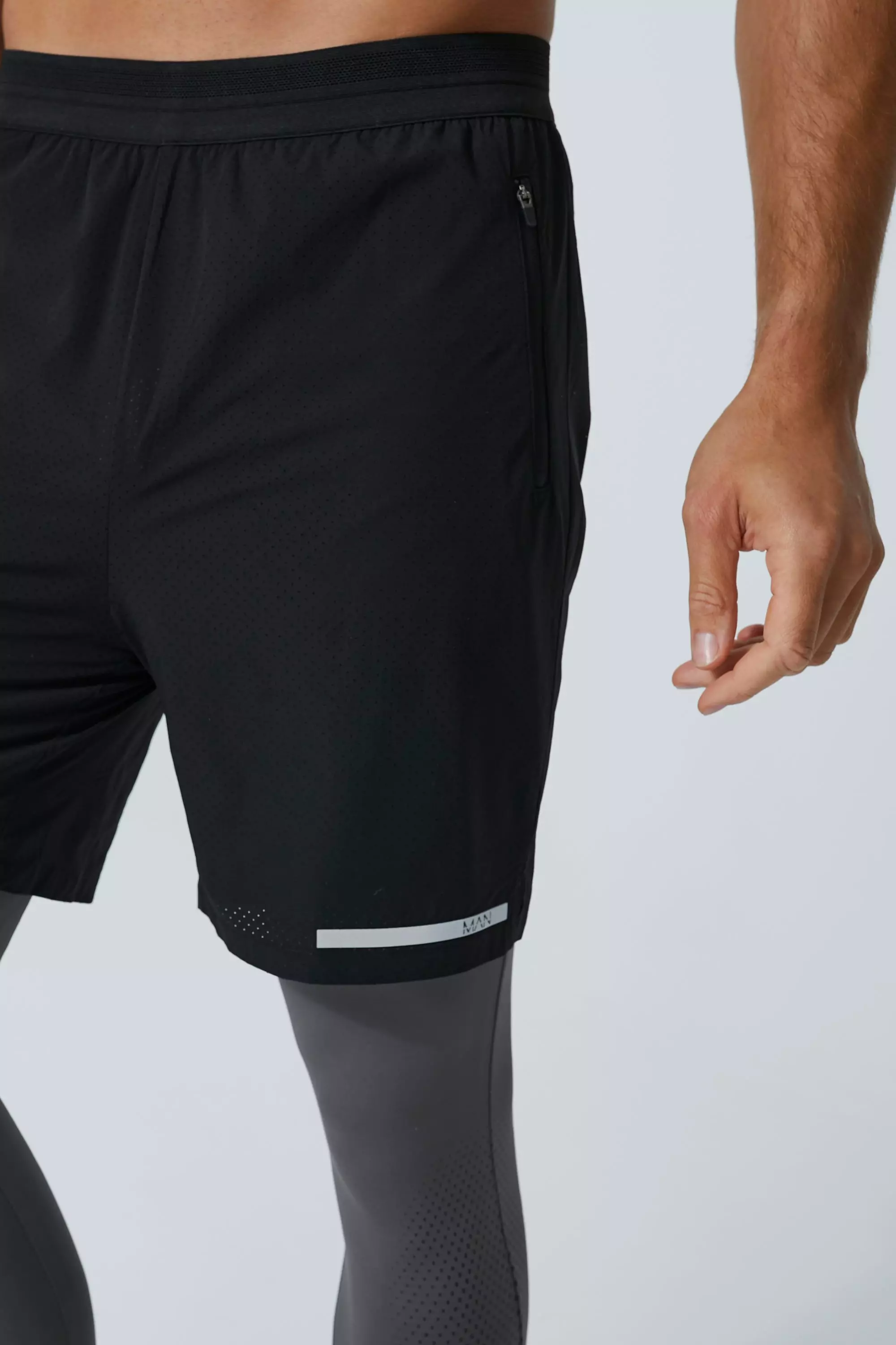 Black Tall Man Active Performance 2 In 1 Leggings alternative image