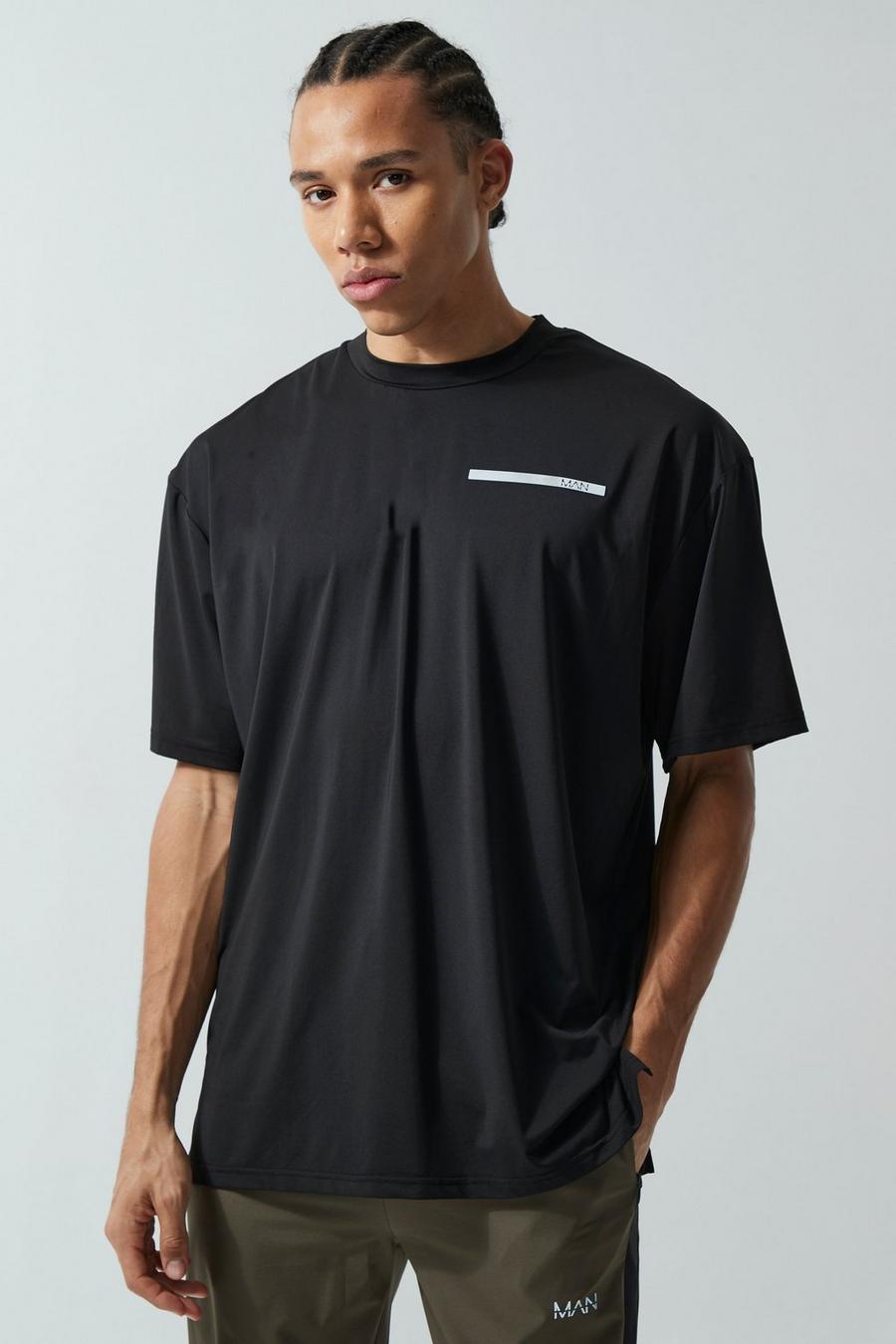 Tall Oversize Man Active Performance T-Shirt, Black noir