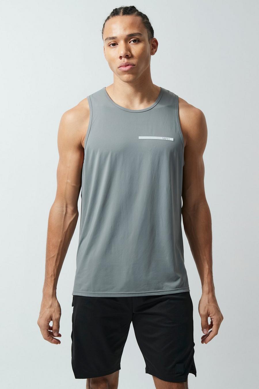 Top sin mangas Tall MAN Active resistente, Charcoal gris
