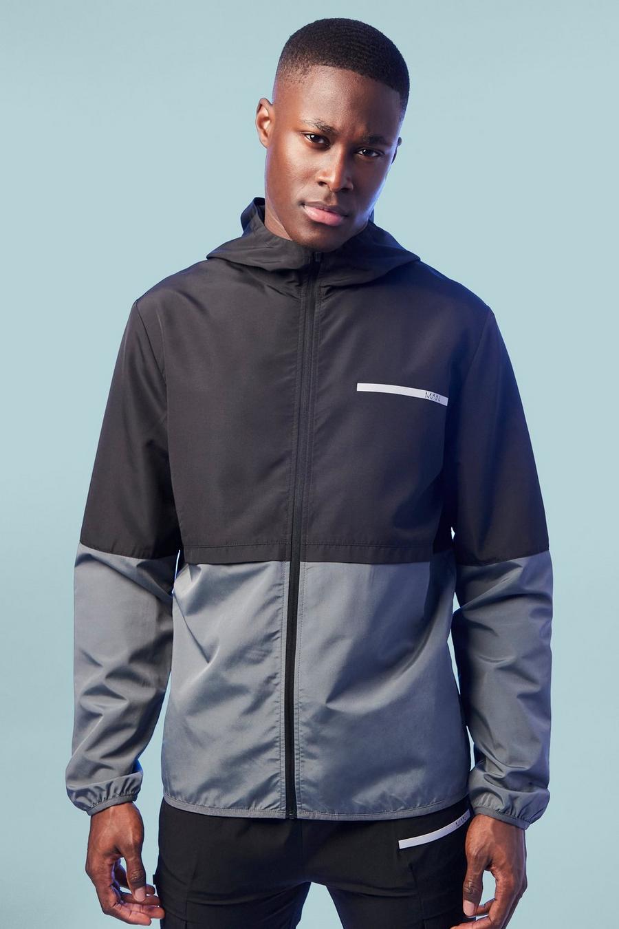 Black Man Active Performance Faux Layer Windbreaker image number 1