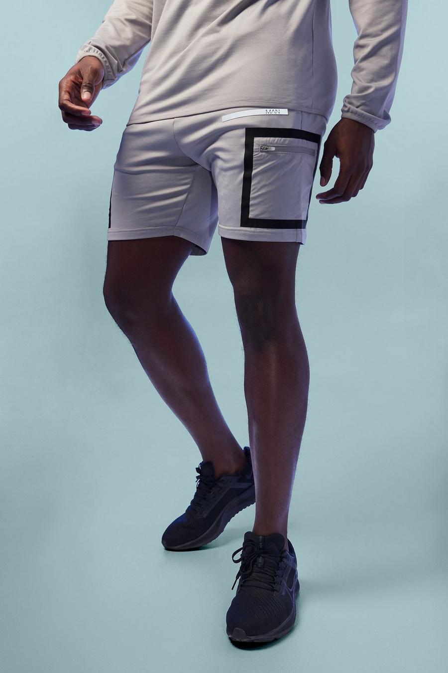 Man Active Performance Cargo-Shorts, Grey image number 1