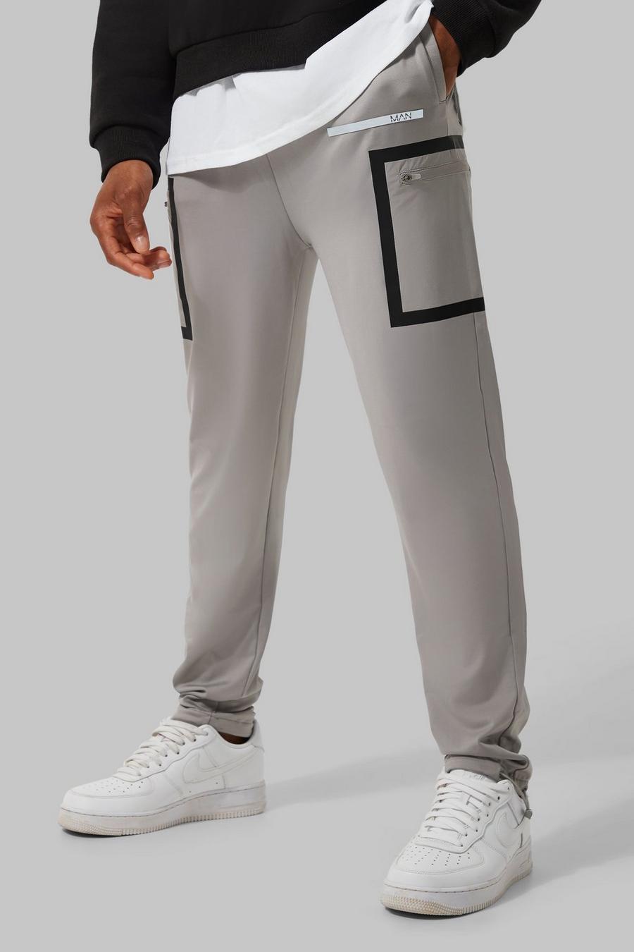 Pantaloni tuta Cargo Man Active per alta performance, Grey grigio