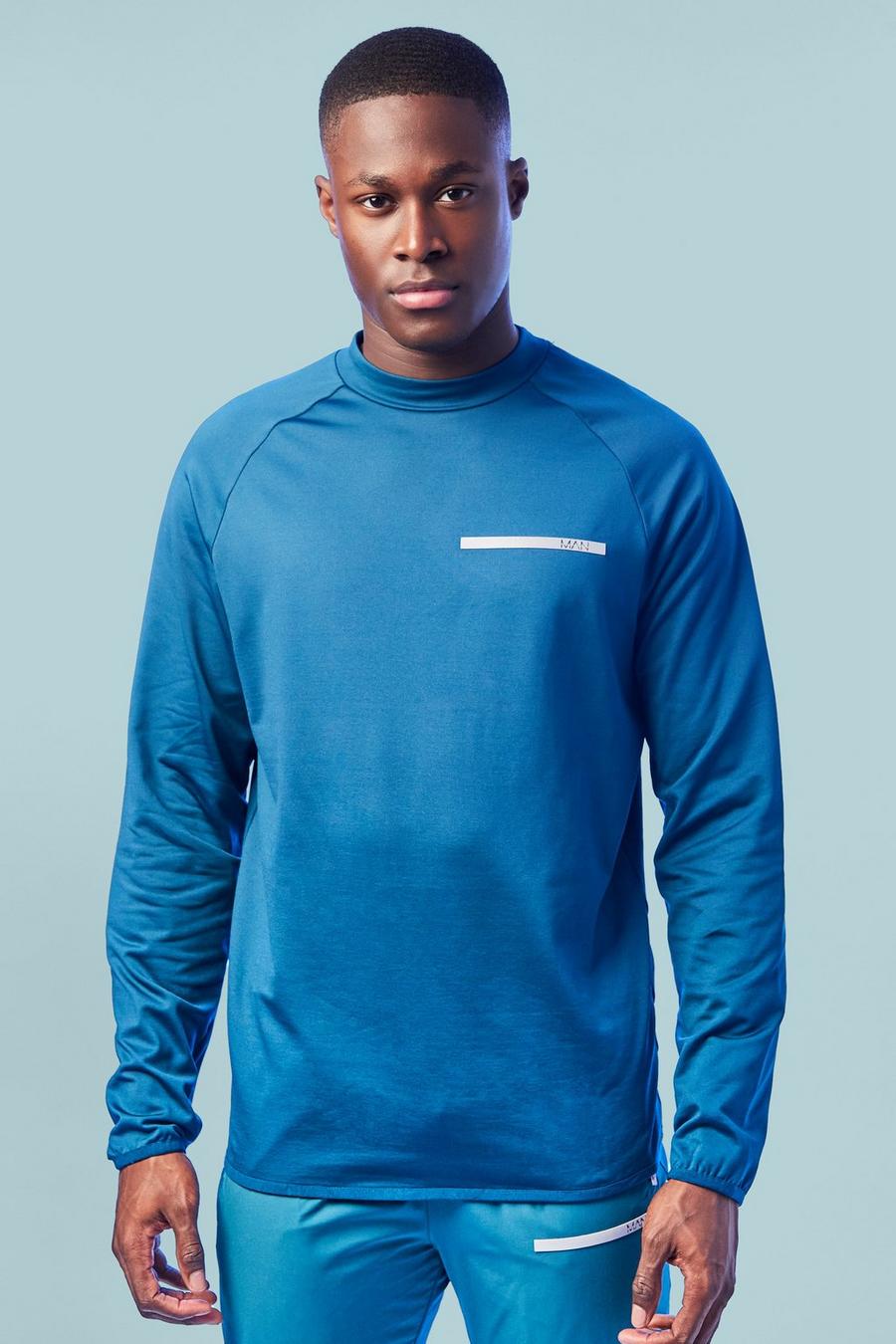 Teal green Man Active Performance Sweater